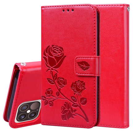 Funda de piel sintética con tapa horizontal con relieve de rosa, soporte, ranuras para tarjetas y billetera, para iPhone 12 mini, para iPhone 12, para iPhone 12 Pro, para iPhone 12 Pro Max
