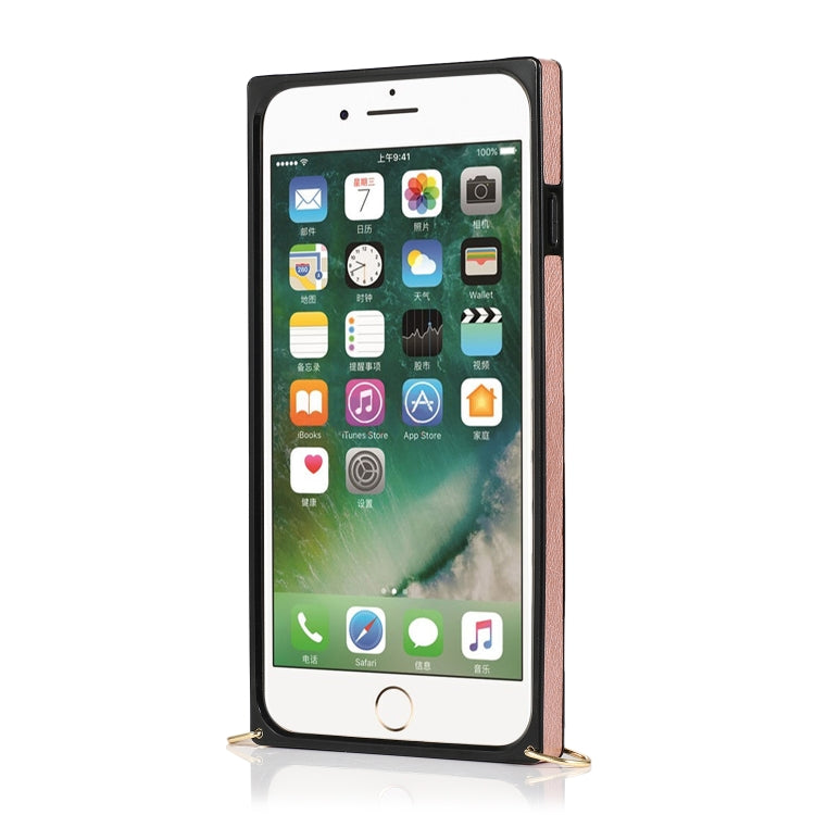 Square Zipper Wallet Bag TPU+PU Back Cover Case with Holder & Card Slots & Wallet & Cross-body Strap, For iPhone 8 Plus / 7 Plus, For iPhone 11, For iPhone 11 Pro, For iPhone 11 Pro Max, For iPhone SE 2022 / SE 2020 / 8 / 7, For iPhone XR��������������...