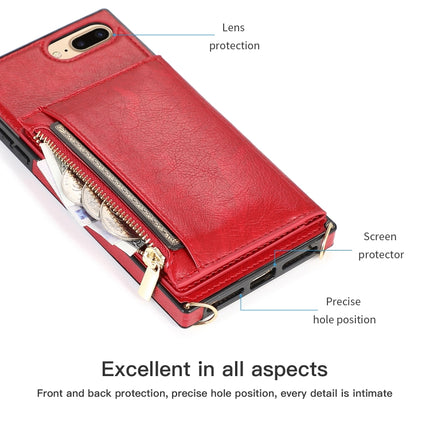 Square Zipper Wallet Bag TPU+PU Back Cover Case with Holder & Card Slots & Wallet & Cross-body Strap, For iPhone 8 Plus / 7 Plus, For iPhone 11, For iPhone 11 Pro, For iPhone 11 Pro Max, For iPhone SE 2022 / SE 2020 / 8 / 7, For iPhone XR��������������...