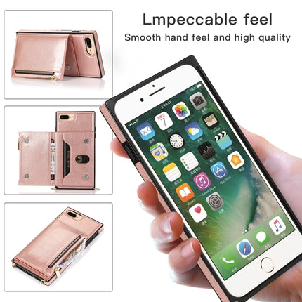 Square Zipper Wallet Bag TPU+PU Back Cover Case with Holder & Card Slots & Wallet & Cross-body Strap, For iPhone 8 Plus / 7 Plus, For iPhone 11, For iPhone 11 Pro, For iPhone 11 Pro Max, For iPhone SE 2022 / SE 2020 / 8 / 7, For iPhone XR��������������...