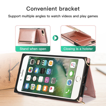 Square Zipper Wallet Bag TPU+PU Back Cover Case with Holder & Card Slots & Wallet & Cross-body Strap, For iPhone 8 Plus / 7 Plus, For iPhone 11, For iPhone 11 Pro, For iPhone 11 Pro Max, For iPhone SE 2022 / SE 2020 / 8 / 7, For iPhone XR��������������...