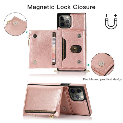 Square Zipper Wallet Bag TPU+PU Back Cover Case with Holder & Card Slots & Wallet & Cross-body Strap, For iPhone 12 Pro Max, For iPhone XS / X, For iPhone XS Max