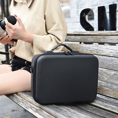 LS4456 Portable Drone PU Shoulder Storage Bag Handbag for DJI Mavic Mini 2, Black + Black Liner, Black + Red Liner