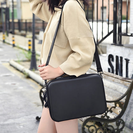 LS4456 Portable Drone PU Shoulder Storage Bag Handbag for DJI Mavic Mini 2, Black + Black Liner, Black + Red Liner