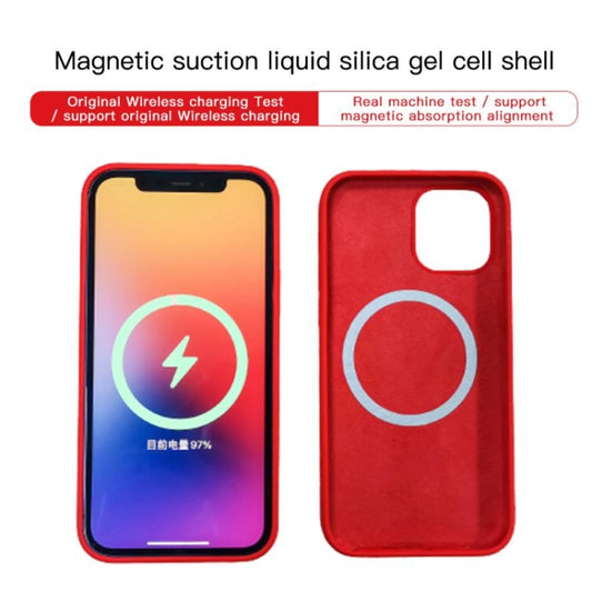 Magnetic Liquid Silicone Full Coverage Shockproof Case with Magsafe Charging Magnet, For iPhone 12 mini, For iPhone 12 / 12 Pro, For iPhone 12 Pro Max