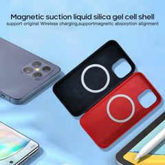 Magnetic Liquid Silicone Full Coverage Shockproof Case with Magsafe Charging Magnet, For iPhone 12 mini, For iPhone 12 / 12 Pro, For iPhone 12 Pro Max