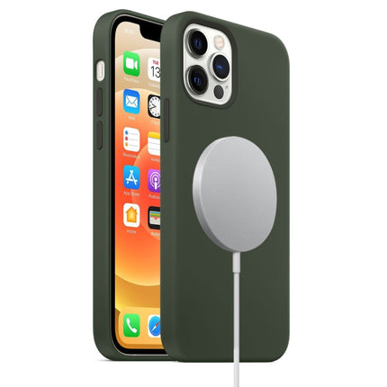 Funda de silicona líquida magnética de cobertura total a prueba de golpes con imán de carga Magsafe, para iPhone 12 mini, para iPhone 12/12 Pro, para iPhone 12 Pro Max