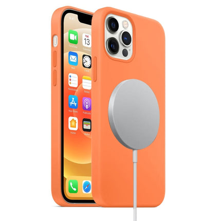 Funda de silicona líquida magnética de cobertura total a prueba de golpes con imán de carga Magsafe, para iPhone 12 mini, para iPhone 12/12 Pro, para iPhone 12 Pro Max