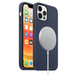 Magnetic Liquid Silicone Full Coverage Shockproof Case with Magsafe Charging Magnet, For iPhone 12 mini, For iPhone 12 / 12 Pro, For iPhone 12 Pro Max