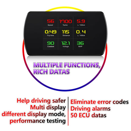 P16 Car HUD Head-up Display OBD2 Fault Code Elimination, P12