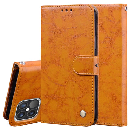 Funda de cuero con tapa horizontal con textura de cera de aceite de estilo empresarial para iPhone XR, con soporte, ranuras para tarjetas y billetera, para iPhone 12 mini, para iPhone 12/12 Pro, para iPhone 12 Pro Max