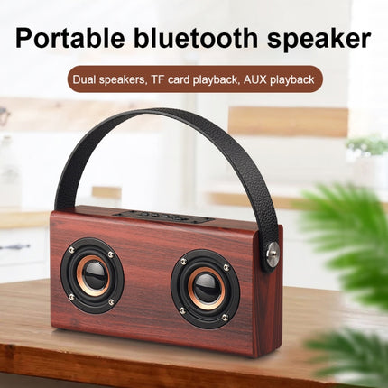 D10 Bluetooth 4.2 Tragbarer Bluetooth-Handlautsprecher aus Holz, D10 (rote Holzstruktur), D10 (Bambusstruktur)