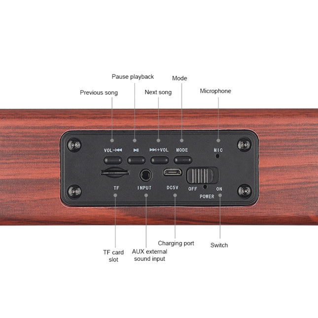 D10 Bluetooth 4.2 Portable Wooden Handheld Bluetooth Speaker, D10(Red Wood Texture)