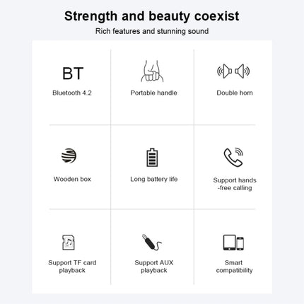 D10 Bluetooth 4.2 Tragbarer Bluetooth-Handlautsprecher aus Holz, D10 (rote Holzstruktur), D10 (Bambusstruktur)