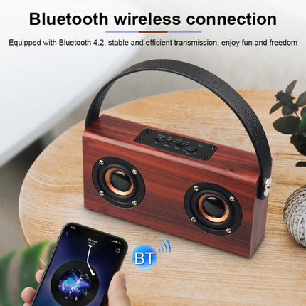 D10 Bluetooth 4.2 Tragbarer Bluetooth-Handlautsprecher aus Holz, D10 (rote Holzstruktur), D10 (Bambusstruktur)