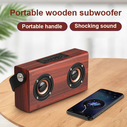D10 Bluetooth 4.2 Tragbarer Bluetooth-Handlautsprecher aus Holz, D10 (rote Holzstruktur), D10 (Bambusstruktur)