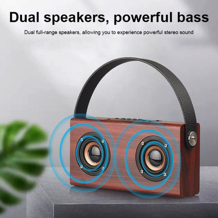 D10 Bluetooth 4.2 Tragbarer Bluetooth-Handlautsprecher aus Holz, D10 (rote Holzstruktur), D10 (Bambusstruktur)