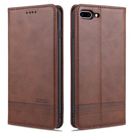 AZNS Magnetische horizontale Klapphülle aus Leder mit Kalbslederstruktur, Kartenfächern, Halter und Geldbörse, für iPhone 6, für iPhone 6 Plus, für iPhone 8/7, für iPhone 8 Plus/7 Plus, für iPhone XR