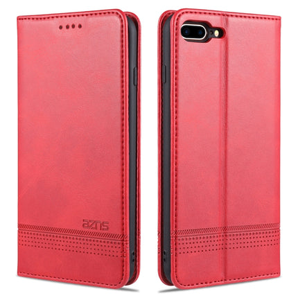 AZNS Magnetische horizontale Klapphülle aus Leder mit Kalbslederstruktur, Kartenfächern, Halter und Geldbörse, für iPhone 6, für iPhone 6 Plus, für iPhone 8/7, für iPhone 8 Plus/7 Plus, für iPhone XR