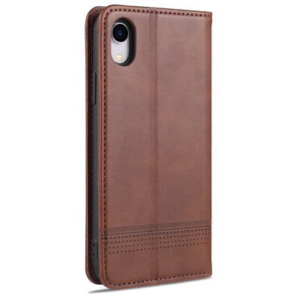 AZNS Magnetische horizontale Klapphülle aus Kalbsleder mit Kartenfächern, Halter und Geldbörse, für iPhone XS Max