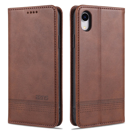 AZNS Magnetische horizontale Klapphülle aus Kalbsleder mit Kartenfächern, Halter und Geldbörse, für iPhone XS Max