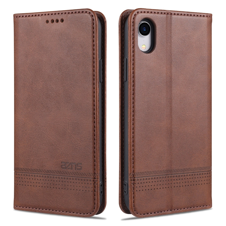 AZNS Magnetische horizontale Klapphülle aus Kalbsleder mit Kartenfächern, Halter und Geldbörse, für iPhone XS Max