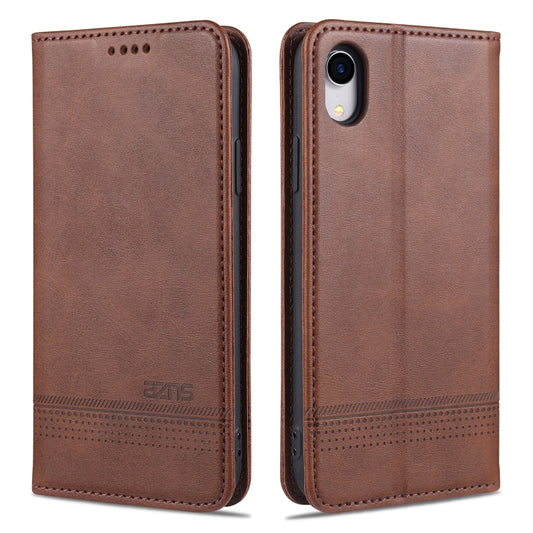 AZNS Magnetische horizontale Klapphülle aus Kalbsleder mit Kartenfächern, Halter und Geldbörse, für iPhone XS Max