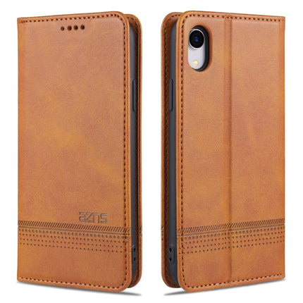 AZNS Magnetische horizontale Klapphülle aus Kalbsleder mit Kartenfächern, Halter und Geldbörse, für iPhone XS Max