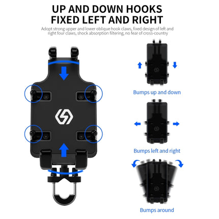 WUPP CS-1205A1 All Aluminum Alloy Motorcycle Navigation Bracket Phone Holder, CS-1205A1