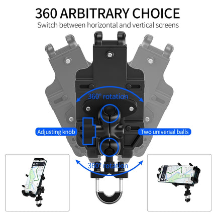 WUPP CS-1205A1 All Aluminum Alloy Motorcycle Navigation Bracket Phone Holder, CS-1205A1