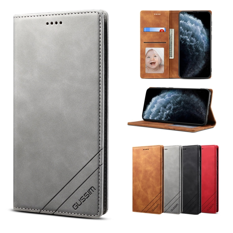 GUSSIM GS-001 Business Style Horizontal Flip Skin Feel PU Leather Case with Holder & Card Slots & Wallet & Photo Frame, For iPhone 6 / 6s, For iPhone 8 Plus / 7 Plus, For iPhone SE 2022 / SE 2020 / 8 / 7, For iPhone XR, For iPhone 11 Pro���������������...