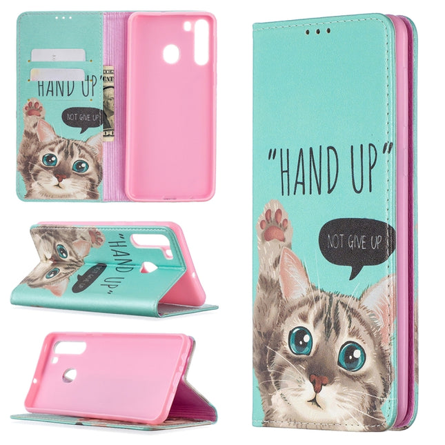 Colored Drawing Pattern Invisible Magnetic Horizontal Flip PU Leather Case with Holder & Card Slots & Wallet, For Samsung Galaxy A21, For Samsung Galaxy A30