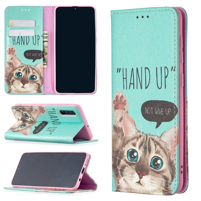Colored Drawing Pattern Invisible Magnetic Horizontal Flip PU Leather Case with Holder & Card Slots & Wallet, For Samsung Galaxy A50, For Samsung Galaxy A51