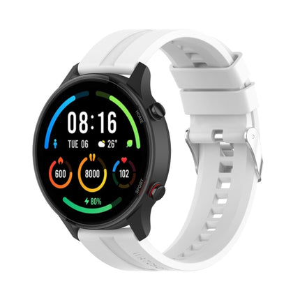 Silicone Replacement Strap Watchband with Silver Steel Buckle, For Xiaomi Watch Color Sport