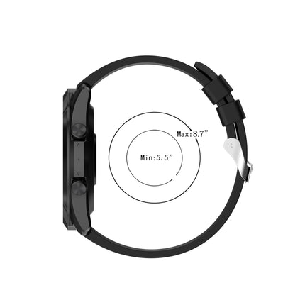 Silicone Replacement Strap Watchband with Silver Steel Buckle, For TicWatch Pro 3