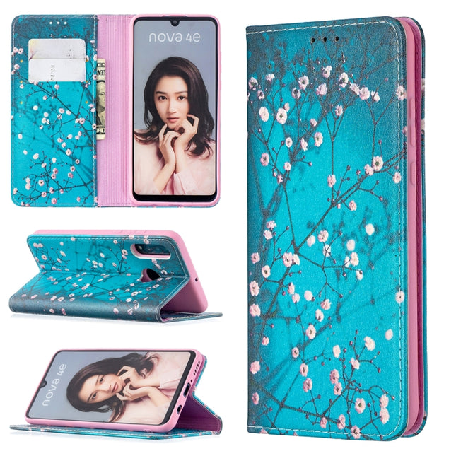 Colored Drawing Pattern Invisible Magnetic Horizontal Flip PU Leather Case with Holder & Card Slots & Wallet, For Huawei P30 Lite, For Huawei P40 Lite