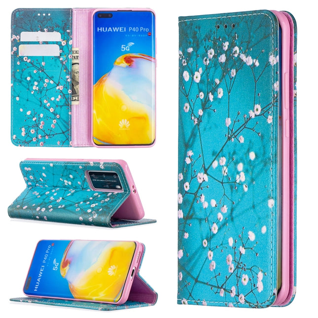 Colored Drawing Pattern Invisible Magnetic Horizontal Flip PU Leather Case with Holder & Card Slots & Wallet, For Huawei P40 Pro, For Huawei P40