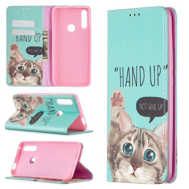 Colored Drawing Pattern Invisible Magnetic Horizontal Flip PU Leather Case with Holder & Card Slots & Wallet, For Huawei P smart Z, For Huawei Y5p