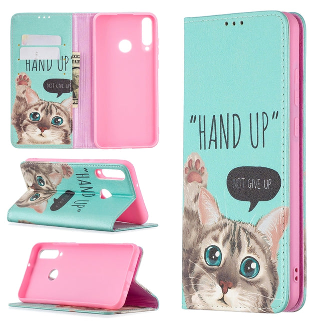 Colored Drawing Pattern Invisible Magnetic Horizontal Flip PU Leather Case with Holder & Card Slots & Wallet, For Huawei Y6p, For Huawei Y7p