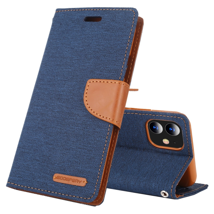 For iPhone 11 MERCURY GOOSPERY CANVAS DIARY Canvas Texture Horizontal Flip Leather Case with Card Slots & Wallet & Holder, For iPhone 11