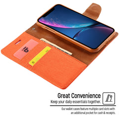 For iPhone 11 MERCURY GOOSPERY CANVAS DIARY Canvas Texture Horizontal Flip Leather Case with Card Slots & Wallet & Holder, For iPhone 11