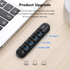 TOPK L35 Desktop Cable Organizer Data Cable Earphone Storage Cable Fixer Magnetic Head Storage Cable Organizer, Magnetic Head Cable Organizer