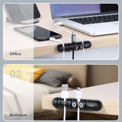 TOPK L35 Desktop Cable Organizer Data Cable Earphone Storage Cable Fixer Magnetic Head Storage Cable Organizer, Magnetic Head Cable Organizer