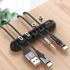 TOPK L35 Desktop Cable Organizer Data Cable Earphone Storage Cable Fixer Magnetic Head Storage Cable Organizer, Magnetic Head Cable Organizer