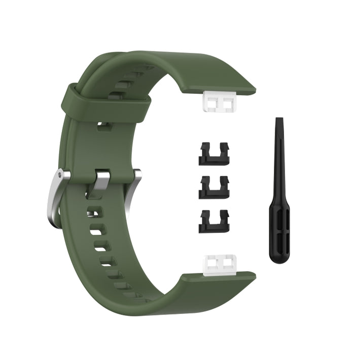 For Huawei Watch Fit Silicone Replacement Wrist Strap Watchband with Stainless Steel Buckle