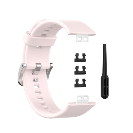 For Huawei Watch Fit Silicone Replacement Wrist Strap Watchband with Stainless Steel Buckle