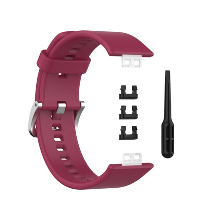 For Huawei Watch Fit Silicone Replacement Wrist Strap Watchband with Stainless Steel Buckle