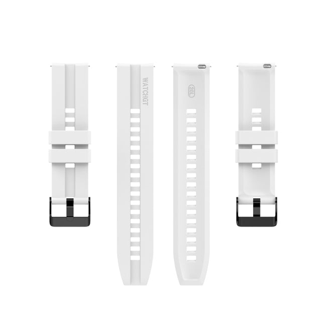 For Huawei Watch GT 2 42mm Silicone Replacement Wrist Strap Watchband, with Black Buckle