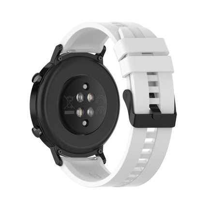 For Huawei Watch GT 2 42mm Silicone Replacement Wrist Strap Watchband, with Black Buckle