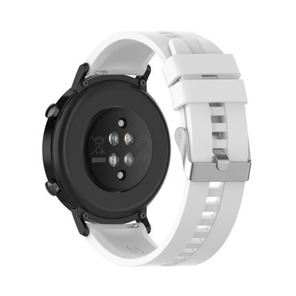 For Huawei Watch GT 2 42mm Silicone Replacement Wrist Strap Watchband, with Silver Buckle